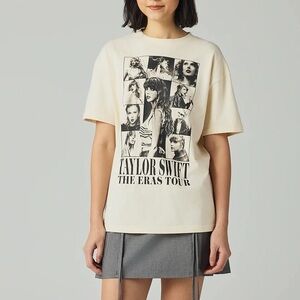 Taylor Swift Cream Black Eras Tour Concert T Shirt Sz 3XL